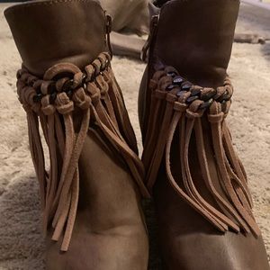 Fringe booties